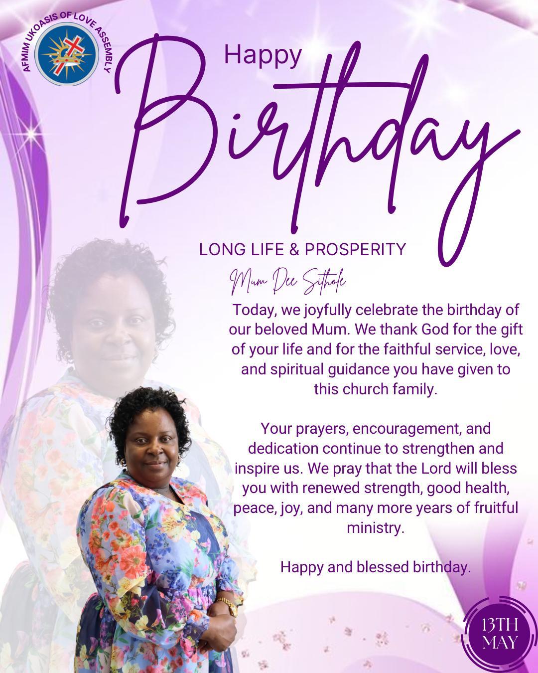 Happy Birthday Mum Dee Sithole poster